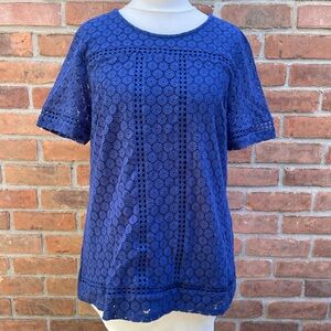 Badgley Mischka Lace Short Sleeve Top